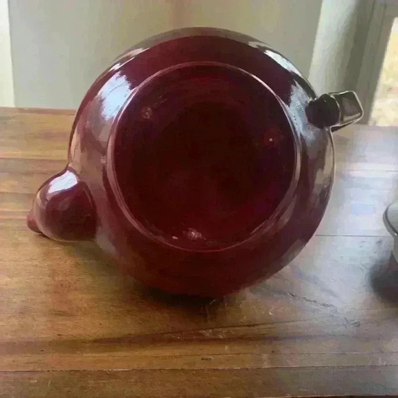 Vintage Red Wing Pottery Maroon Normandy Tea Pot - Picture 13 of 16